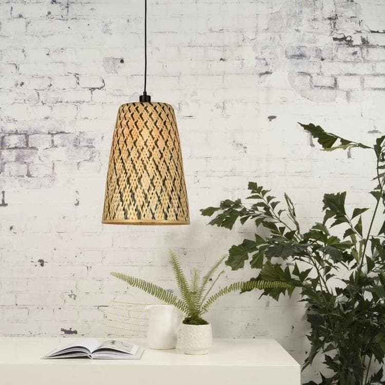 Lampa wisząca Bambus Ø34cm KALIMANTAN Czarny i Naturalny