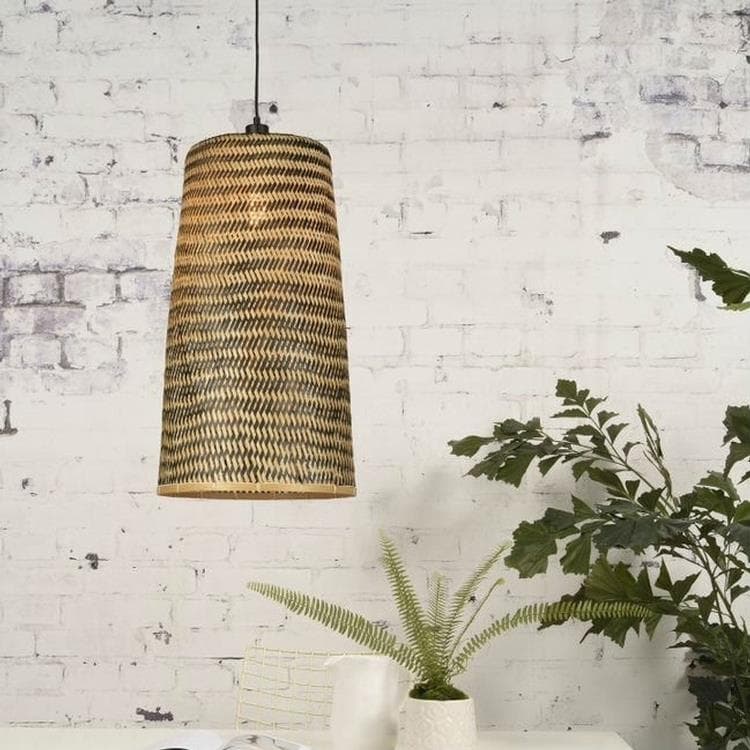 Lampa wisząca Bambus Ø37cm KALIMANTAN Czarny i Naturalny