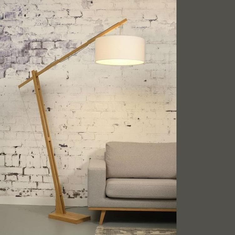 Lampa podłogowa Bambus/Len Wys.207cm MONTBLANC Bialy