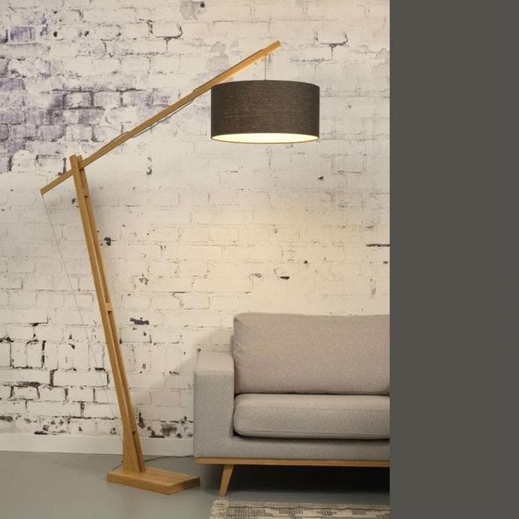 Lampa podłogowa Bambus/Len Wys.207cm MONTBLANC szary ciemny