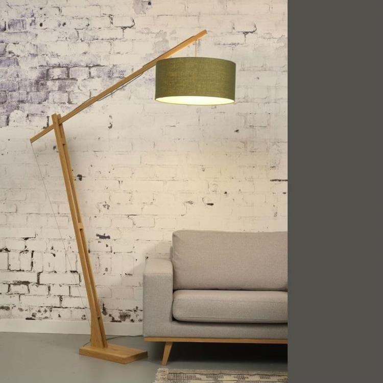 Lampa podłogowa Bambus/Len Wys.207cm MONTBLANC zielony lesny