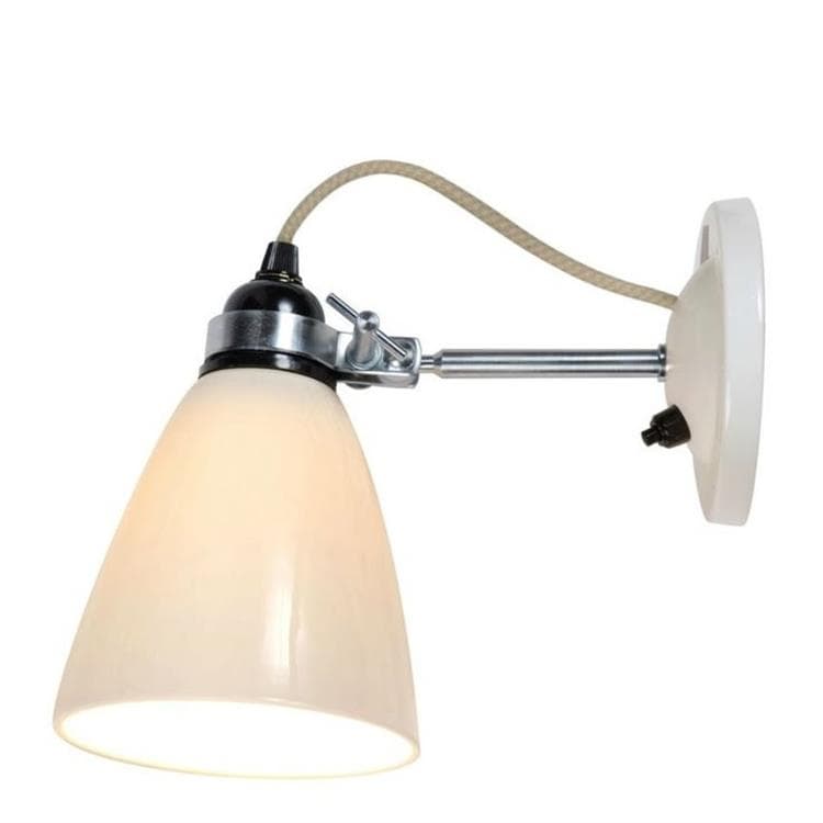 Lampa ścienna Porcelana gładka z przełącznikiem L22.5cm HECTOR Bialy