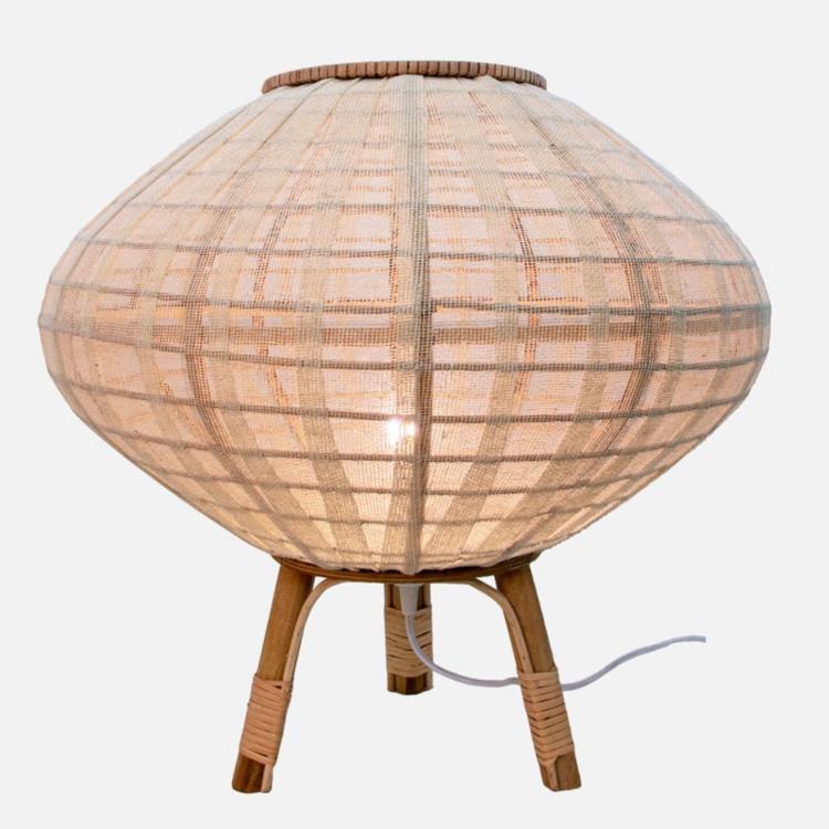 Lampe à poser Extérieur Lin/Rattan Ø50cm BORNEO naturalny