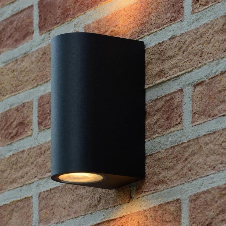 Outdoor wall lamp 2 lights round H16cm ZARO Czarny