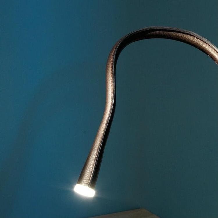 Kinkiet/lampa do czytania Giętki Skóra/Nikiel satynowy bez wyłącznika Dł.90cm FLEXILED czekoladowy