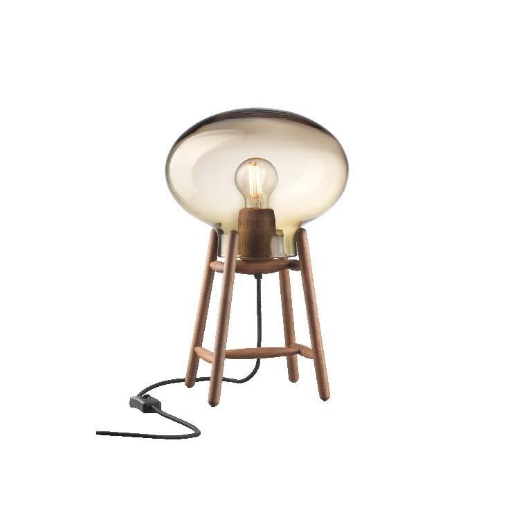 Lampa 4 stopy drewno/szkło H39.6cm U4 HITI 