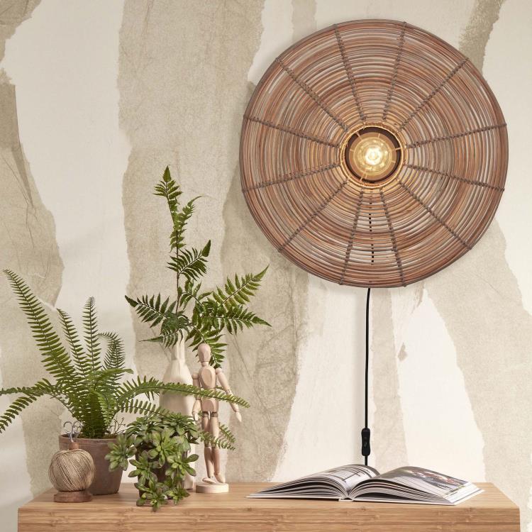 Rattanowa lampa ścienna Ø55cm TANAMI L naturalny