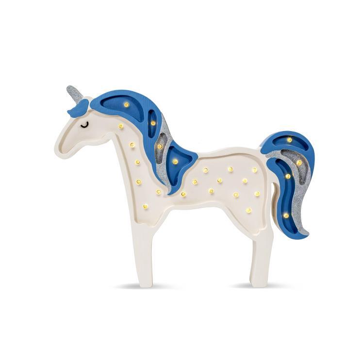 Lampa stołowa LED z jednorożcem H38cm UNICORN Denim Glitter