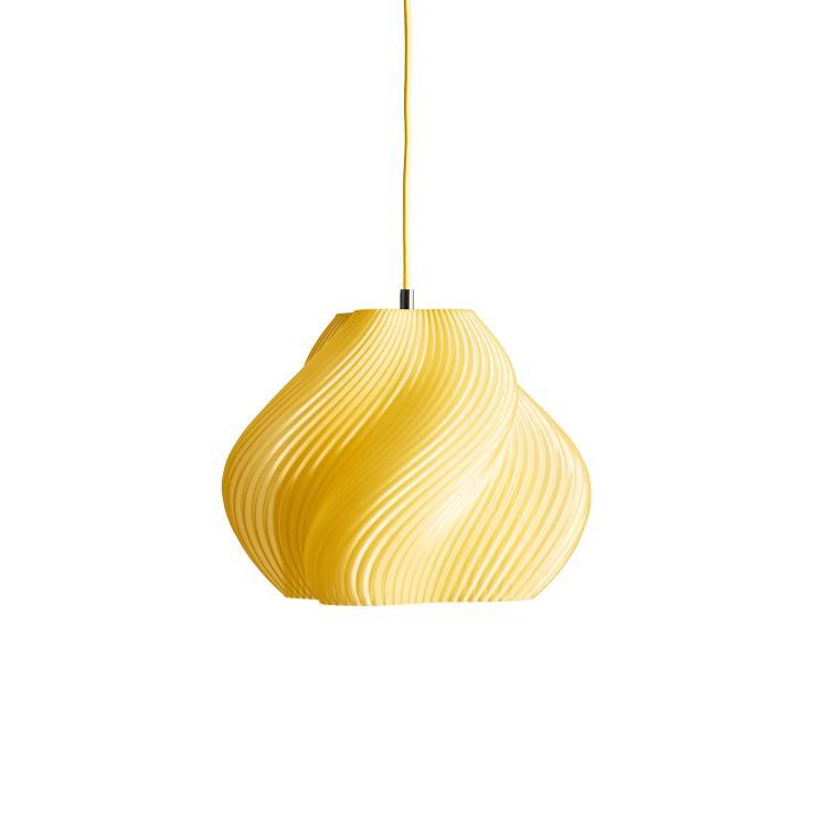 Lampa wisząca z tworzywa sztucznego z recyklingu H25cm SOFT SERVE 02 Sorbet limoncello / mosiadz