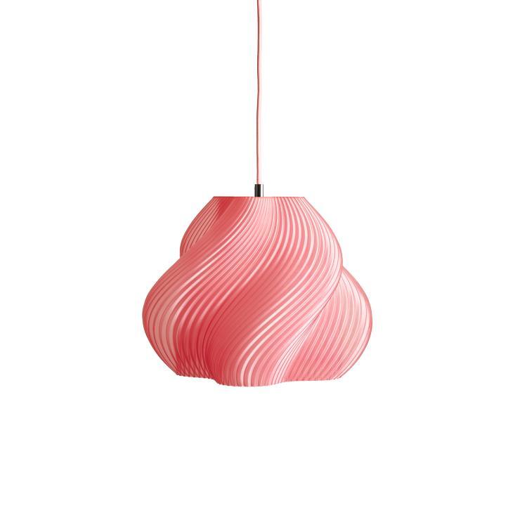 Lampa wisząca z tworzywa sztucznego z recyklingu H25cm SOFT SERVE 02 Sorbet brzoskwiniowy / chrom