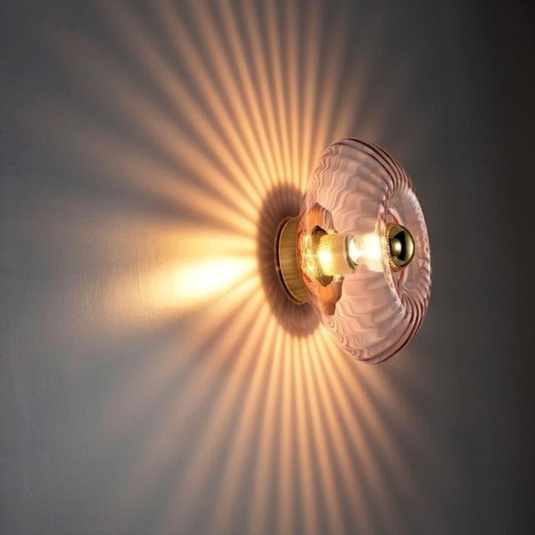 Szklana lampa ścienna Ø28cm GRACE różowy / złoto