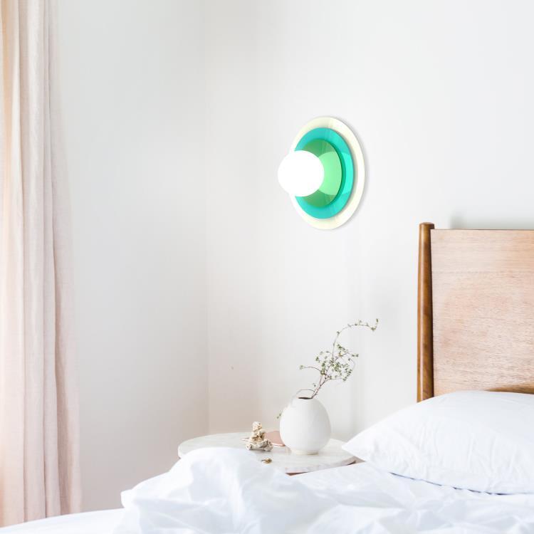 Lampa ścienna z żarówką LED Opalowe szkło Ø25cm LOLA Matcha Mint