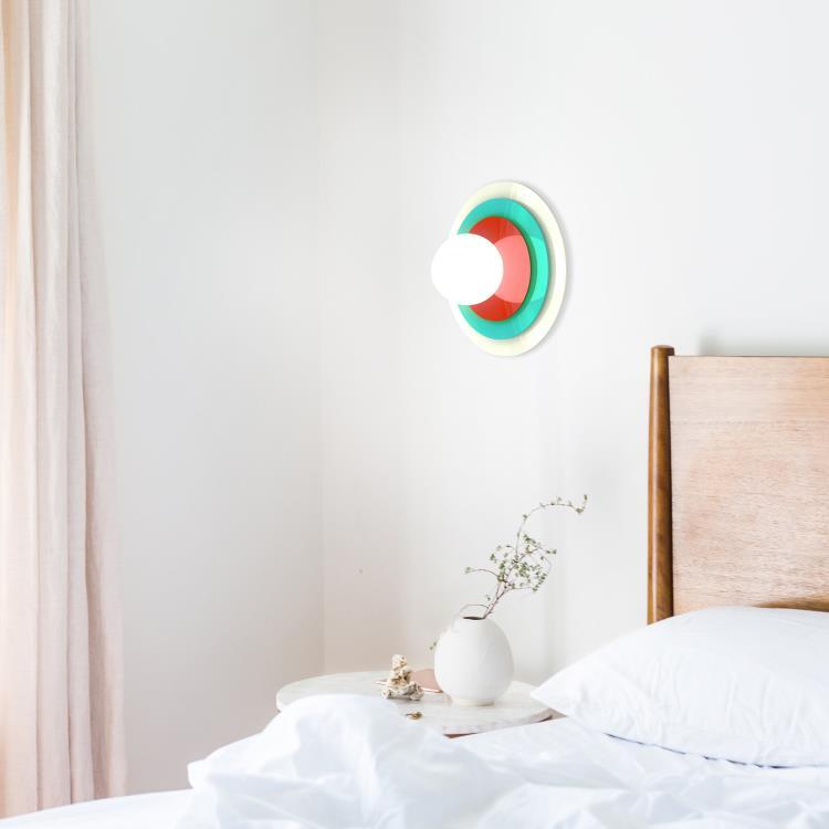 Lampa ścienna z żarówką LED Opalowe szkło Ø25cm LOLA Tangerine Mint