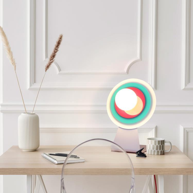 Lampa stołowa z żarówką LED szkło opalowe H38cm LOLA Tangerine Mint