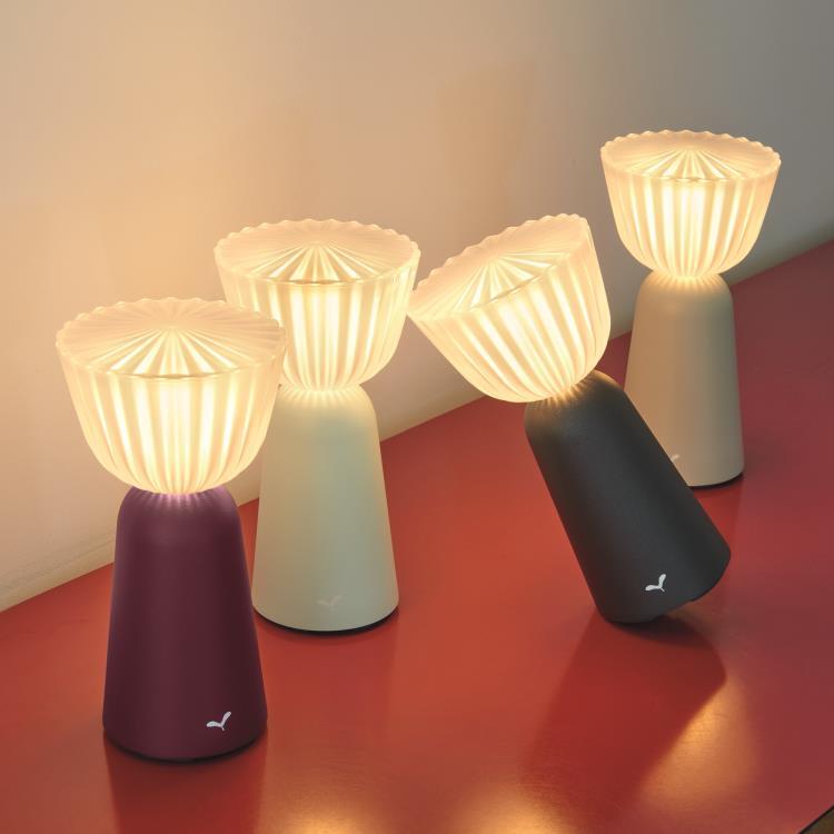 Lampe à poser sans fil H20cm SWIING Carbone