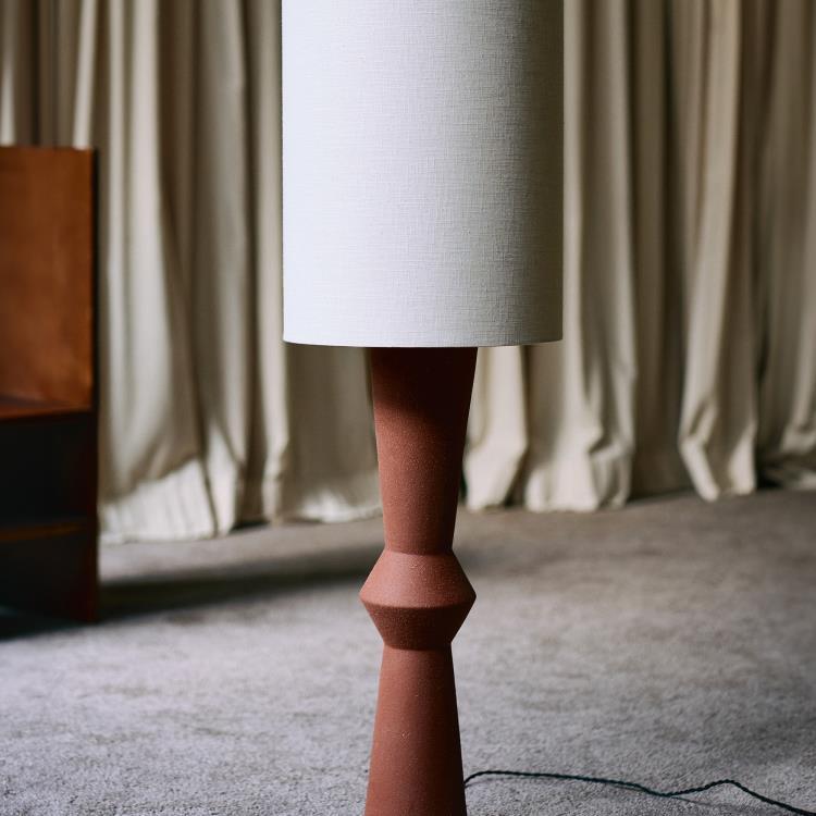 Lampadaire H133cm MARIE ANN czerwony, brazowy i bezowy