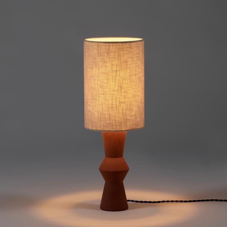 Lampa stołowa H52cm MARIE ANN czerwony, brazowy i bezowy