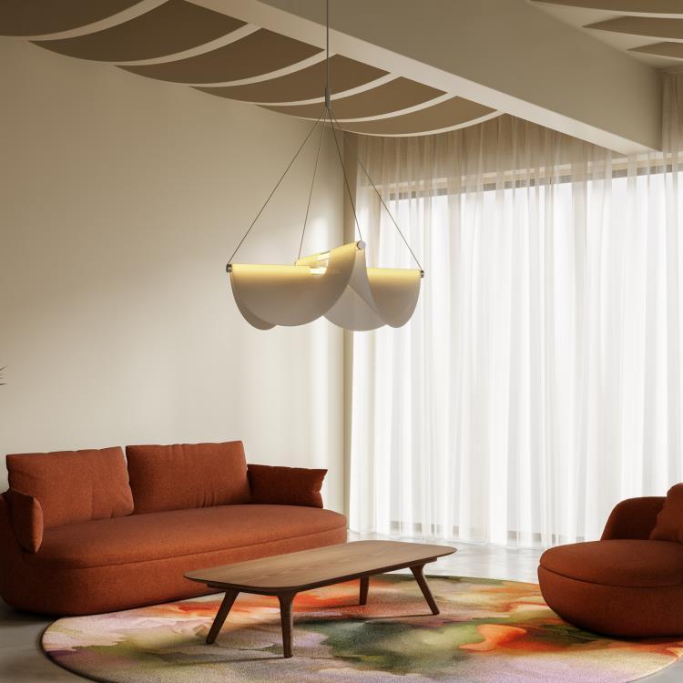 Suspension tricottée en 3D en polyester L78cm DRAPE LIGHT Bialy