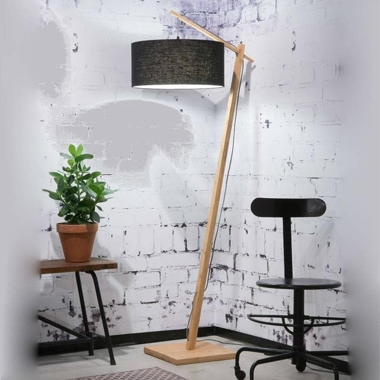 Lampa podlogowa Bambus & Len Naturalny Wys.176cm ANDES szary antracyt