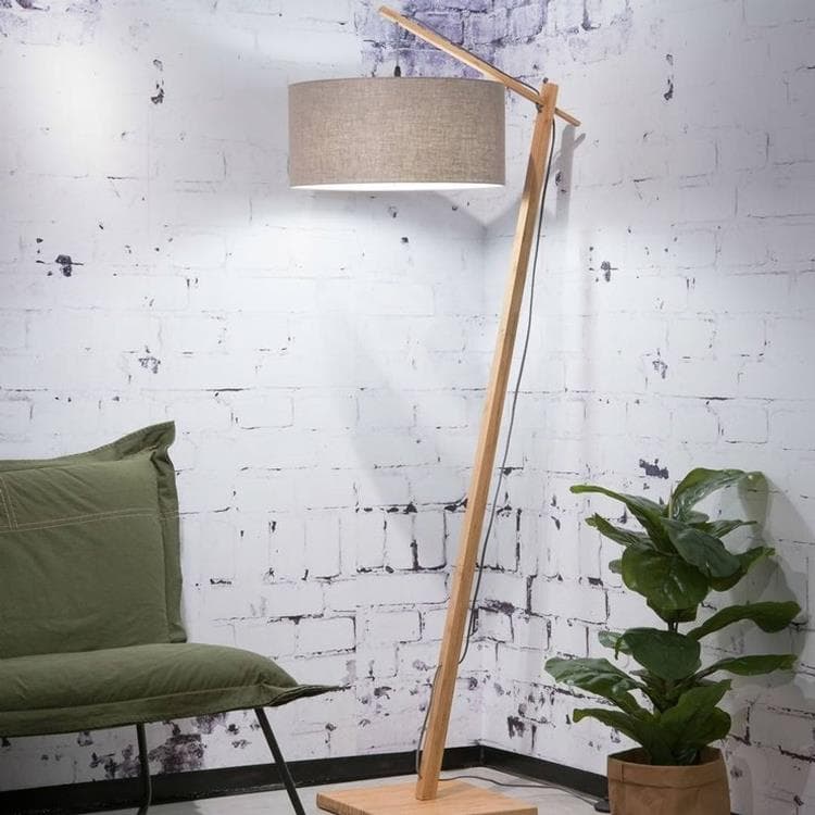 Lampa podlogowa Bambus & Len Naturalny Wys.176cm ANDES Szary