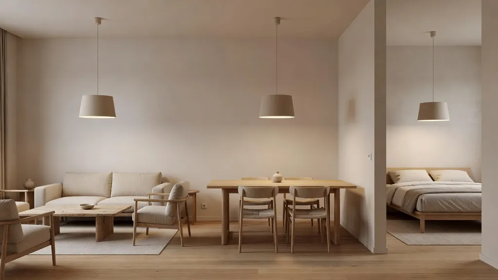 Beżowe Lampy Wiszące – Spokojne Światło Do Salonu, Jadalni i Sypialni