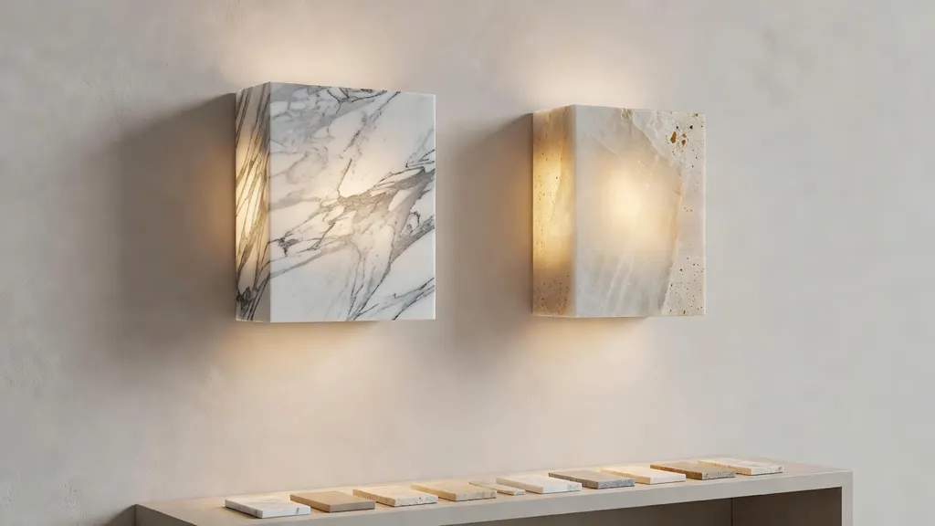 Marmurowe Kinkiety – Elegancja Kamienia w Oświetleniu Ściennym